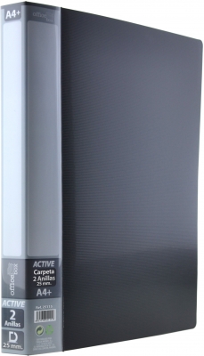 Caiet mecanic 2 inele Office box, 25mm, coperta moale, A4+ culori asortate